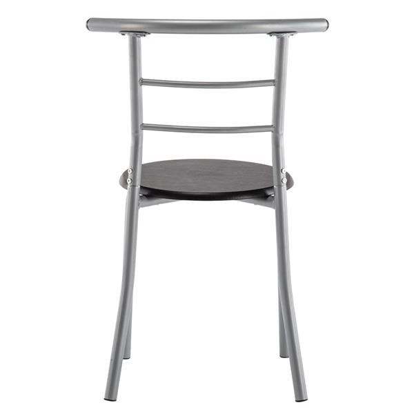 Mafett PVC Breakfast Table Stylish PVC Breakfast Table Set - Includes One Table and Two Chairs in Sleek Black Finish