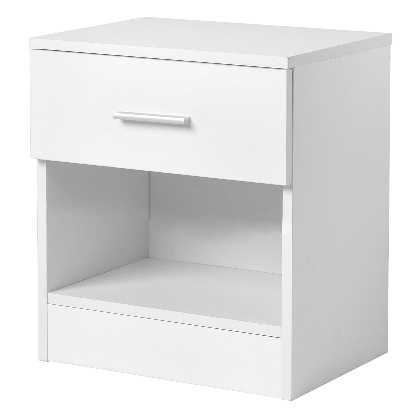 Mafett 2-Tier Nightstand Bedside Cabinet End Table for Bedroom Home Office White