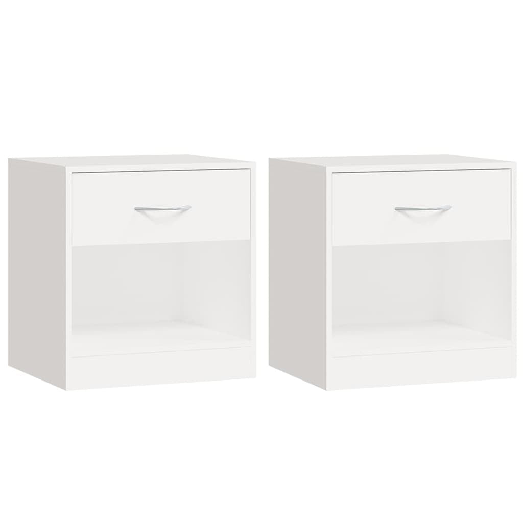 Mafett Nightstand 2 pcs with Drawer White