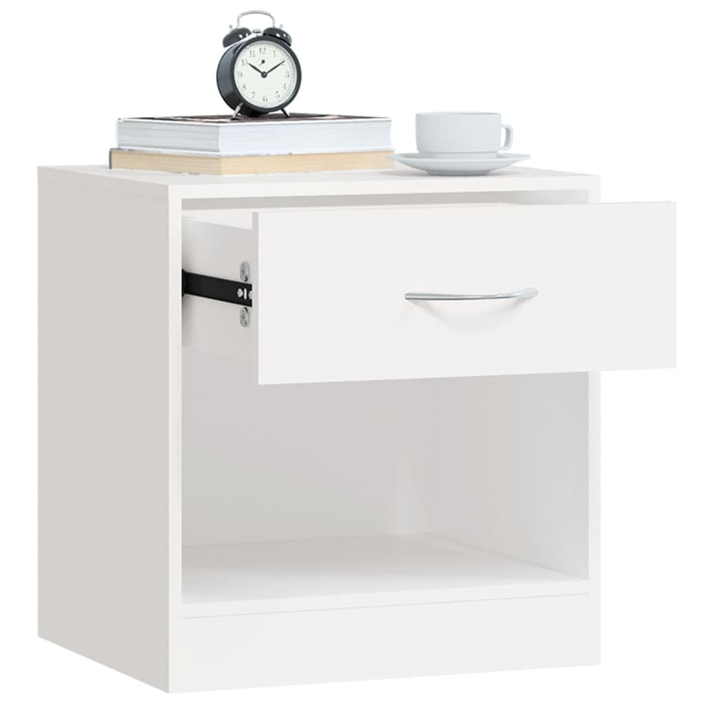 Mafett Nightstand 2 pcs with Drawer White