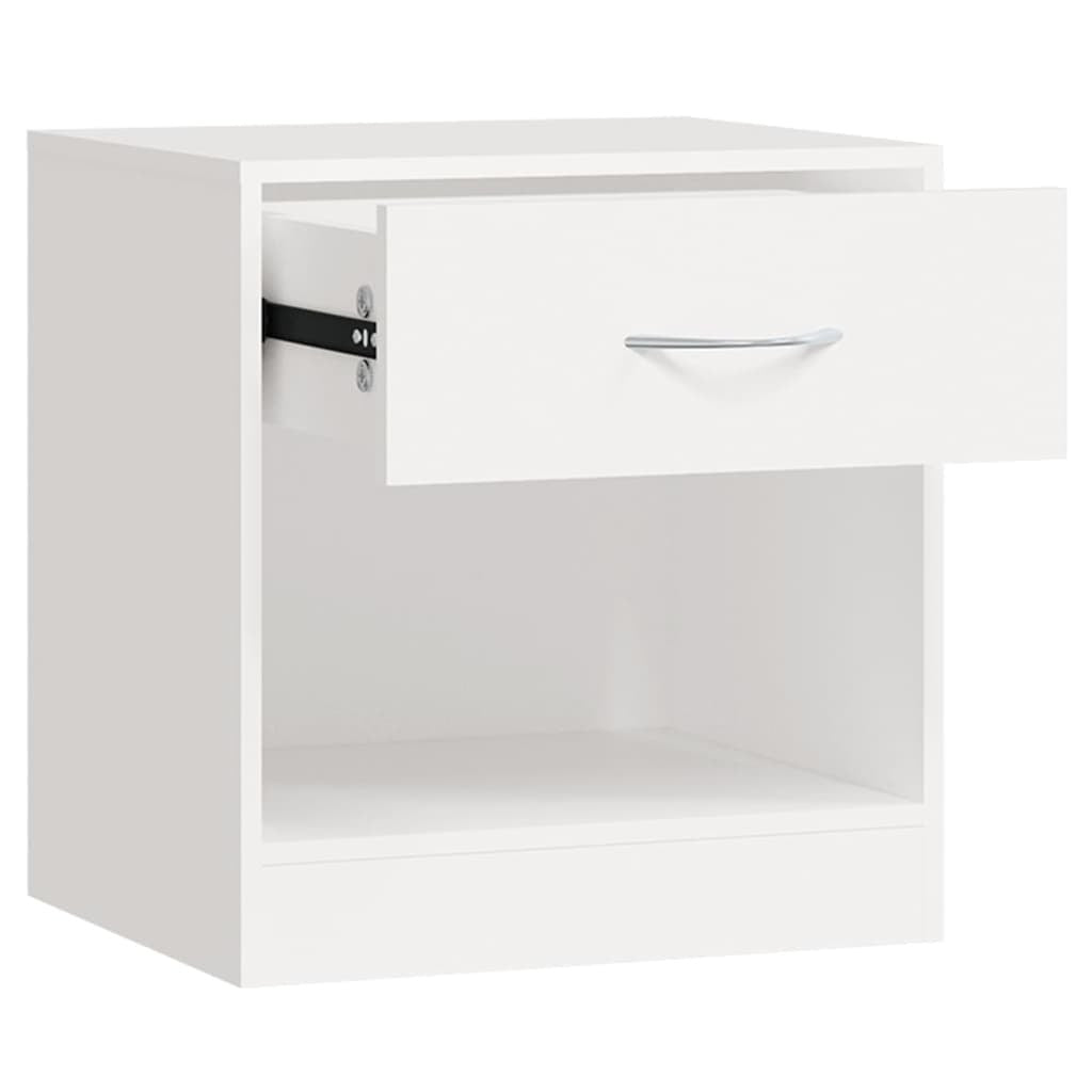 Mafett Nightstand 2 pcs with Drawer White