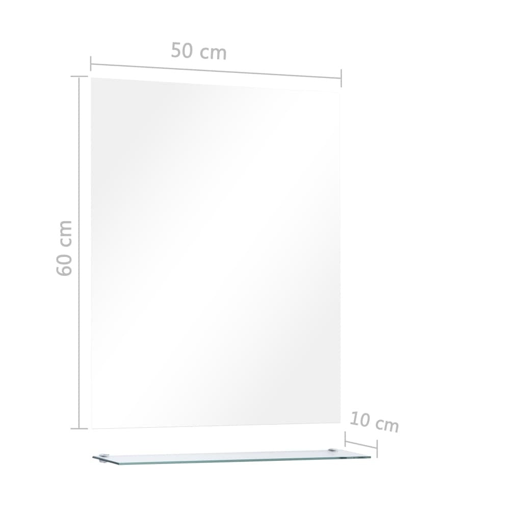 Mafett Wall Mirror with Shelf 50x60 cm Tempered Glass