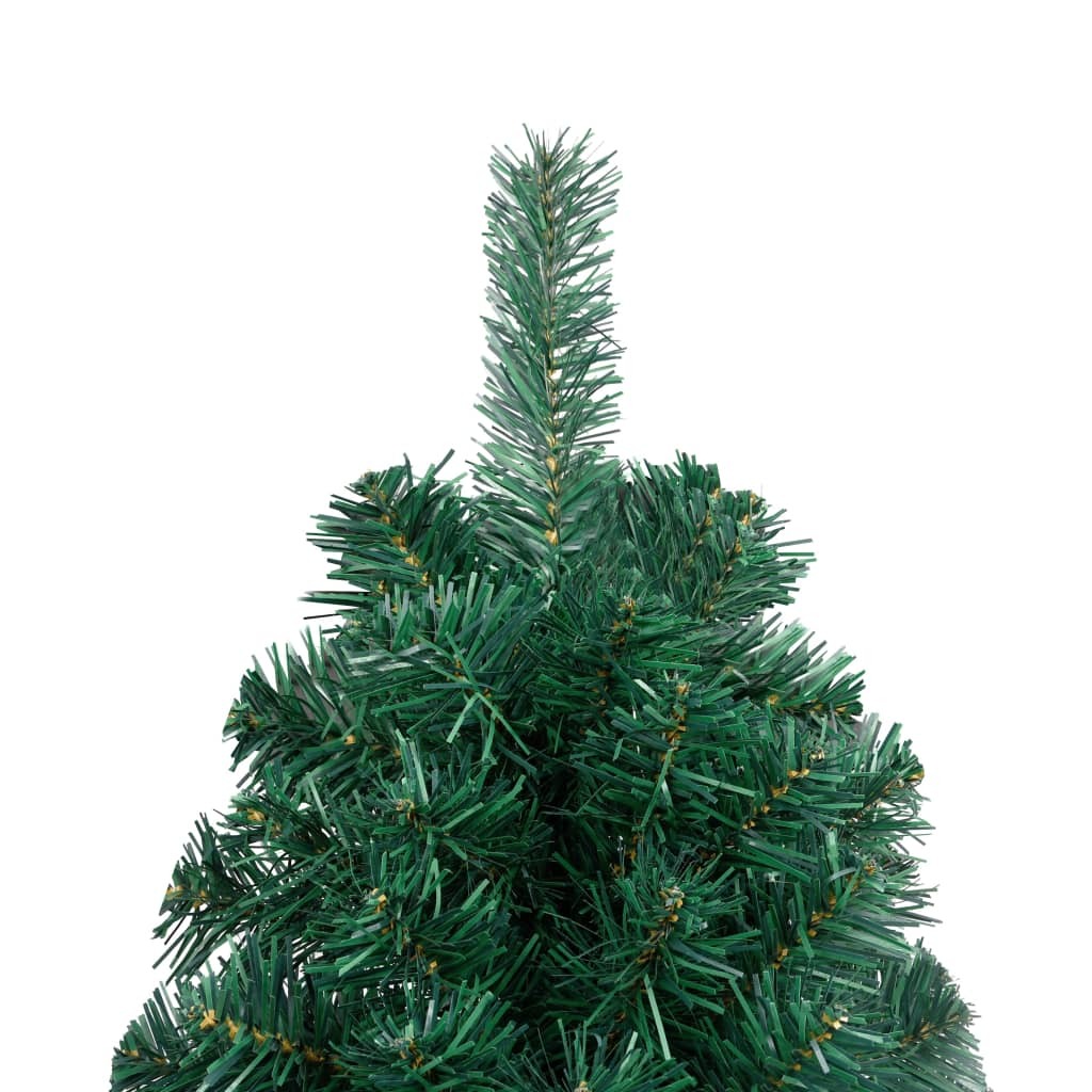 Mafett 150 cm Half Pre-Lit Christmas Tree with Decorative Ball Set – Space-Saving Green Elegance