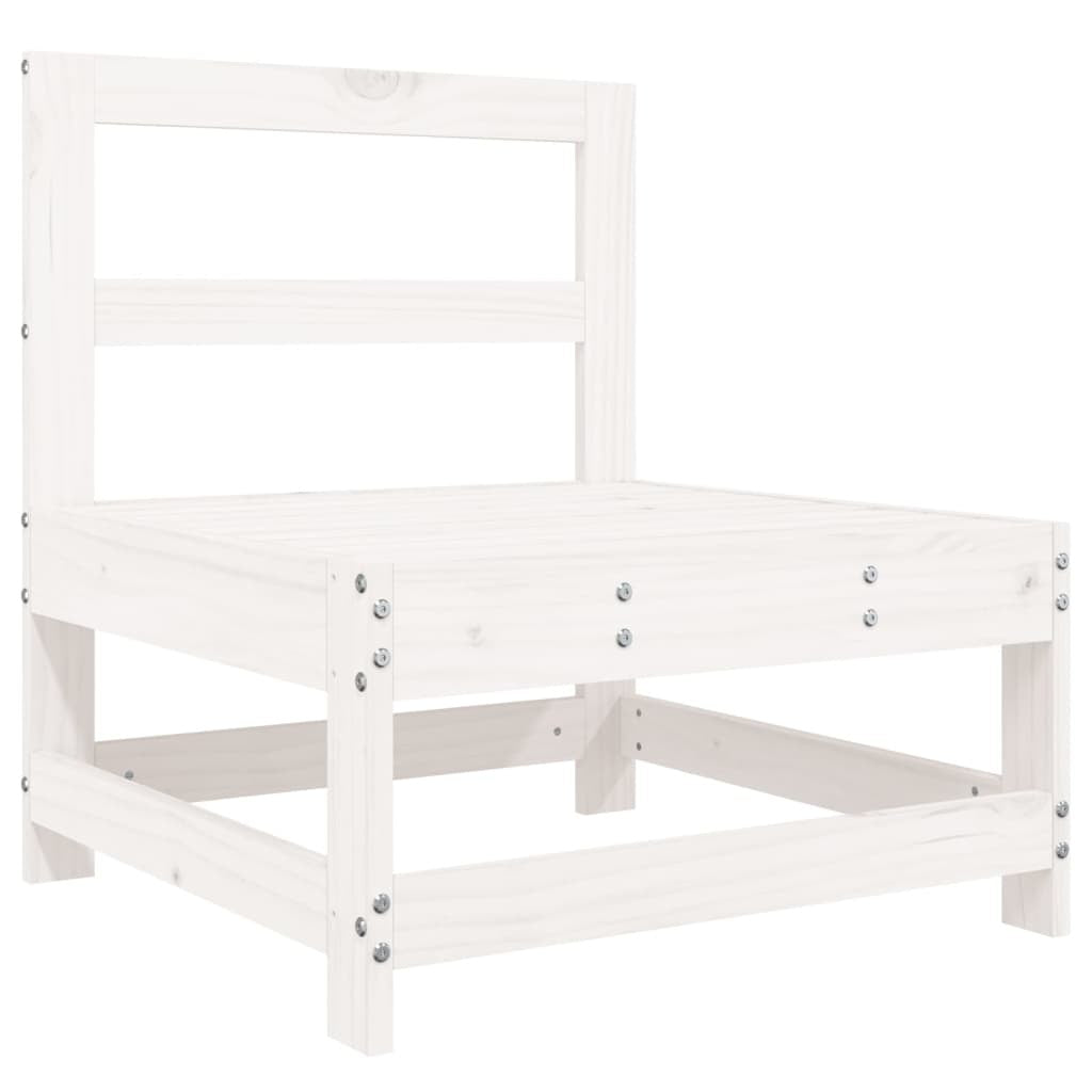 Kathie 7 Piece Garden Lounge Set White Solid Wood Pine