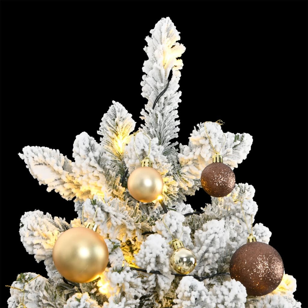 Mafett 180 cm Artificial Hinged Christmas Tree with 300 LEDs & Ornament Ball Set – Perfect Holiday Centerpiece