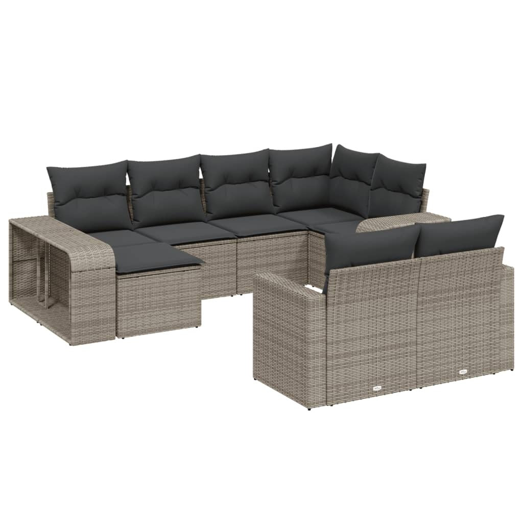 Mafett Refined 10-Piece Rattan Patio Sofa Set with Cushions