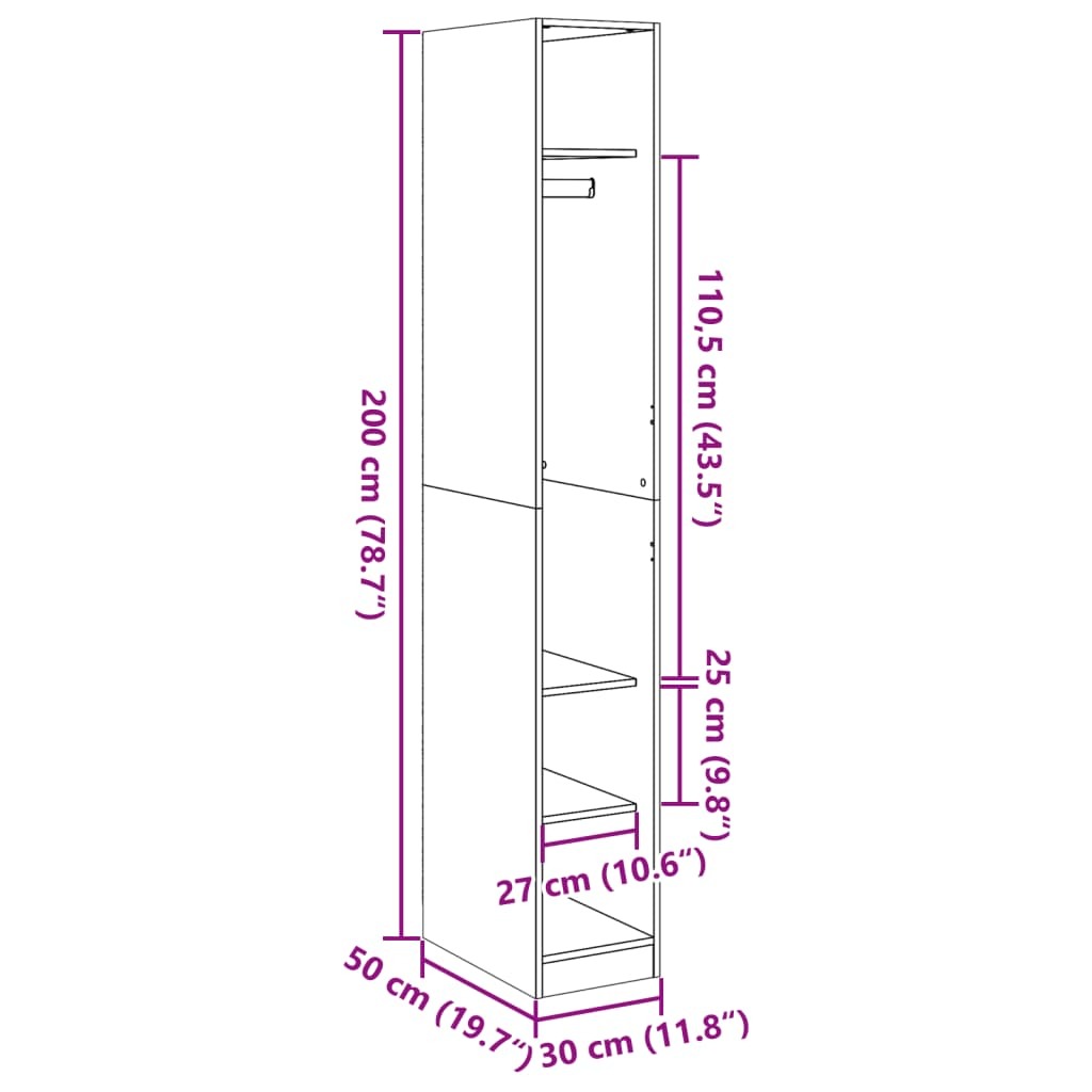 Valen Wardrobe – Smoked Oak Engineered Wood