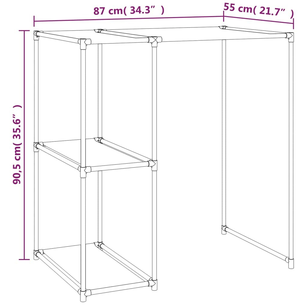 Mafett Storage Rack over Washing Machine Black 87x55x90.5 cm Iron