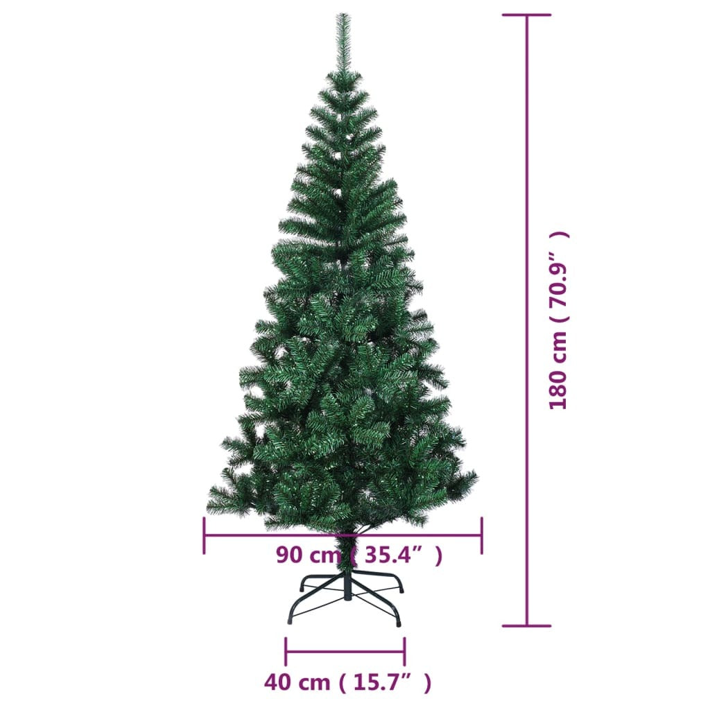 Mafett 180 cm Artificial Christmas Tree with Iridescent Tips – Lush Green PVC for a Dazzling Holiday Display