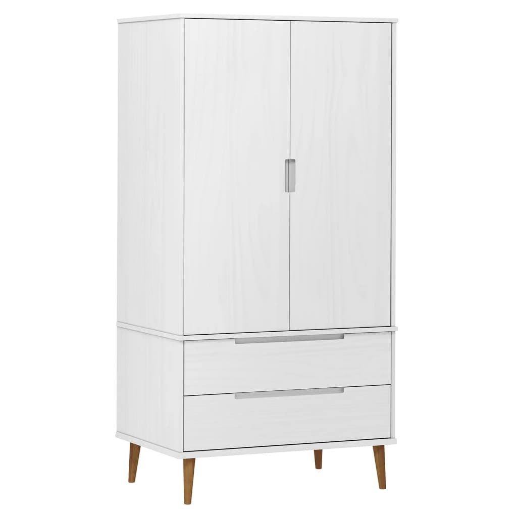 Sydney Scandinavian-Style Wardrobe – Sleek White Finish, Crafted from Solid Pine Wood for a Timeless and Elegant Look