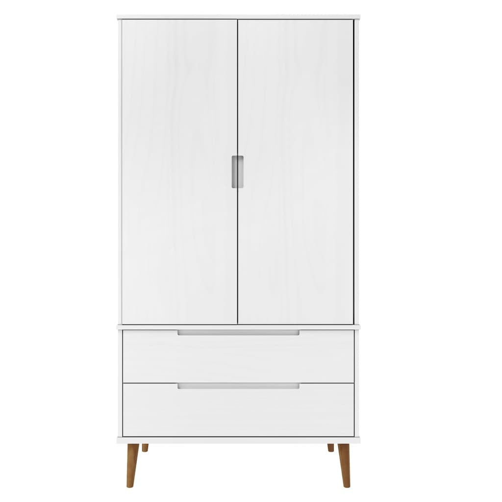 Sydney Scandinavian-Style Wardrobe – Sleek White Finish, Crafted from Solid Pine Wood for a Timeless and Elegant Look