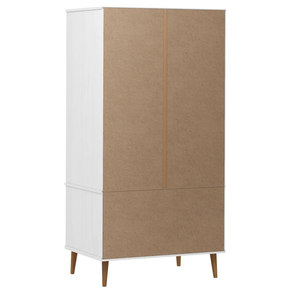 Sydney Scandinavian-Style Wardrobe – Sleek White Finish, Crafted from Solid Pine Wood for a Timeless and Elegant Look