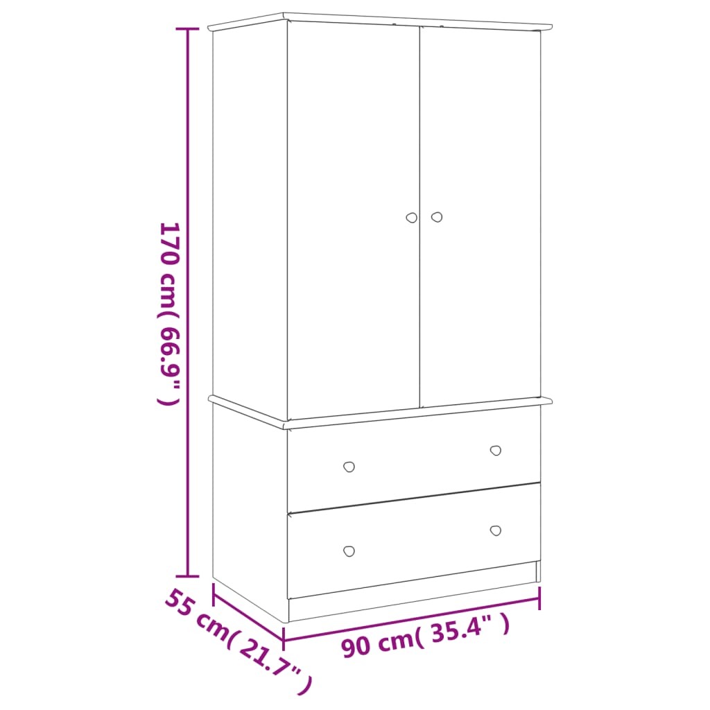 Davina ALTA Solid Pine Wood Wardrobe – Elegant & Timeless Design