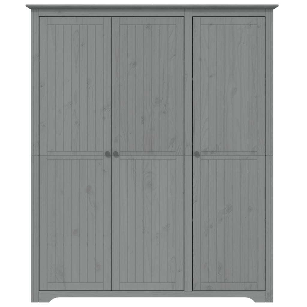 French design Wardrobe BODO Grey 151.5x52x176.5 cm Solid Wood Pine