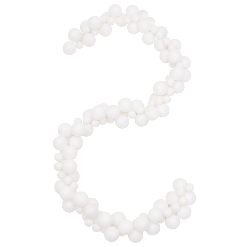 Mafett Elegant White Christmas Balls Garland | 175 cm Polystyrene Decoration for Festive Decor