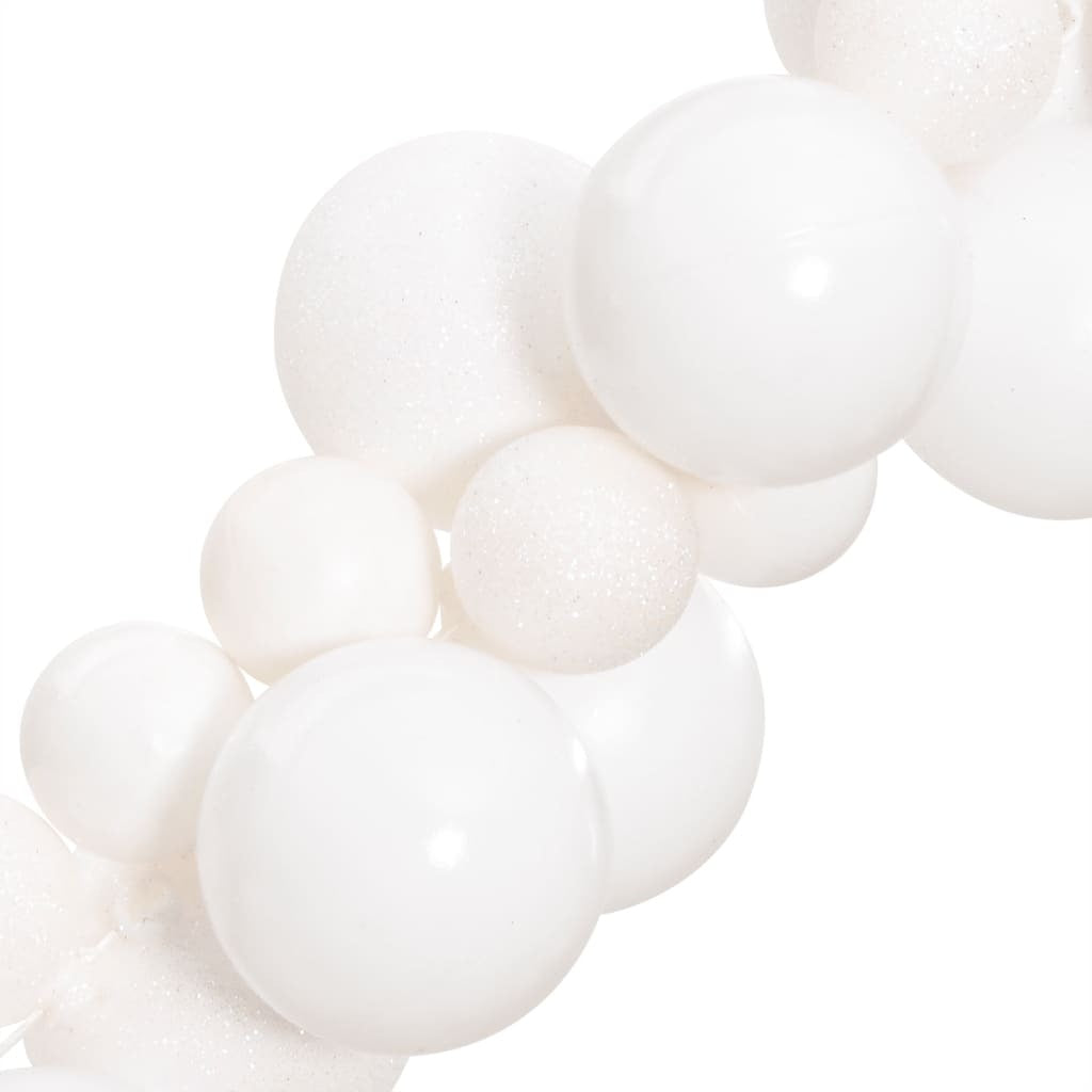 Mafett Elegant White Christmas Balls Garland | 175 cm Polystyrene Decoration for Festive Decor