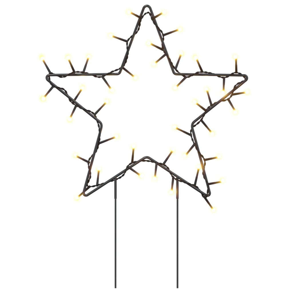 Mafett Christmas Light Decorations with Spikes 3 pcs Star 50 LEDs 29 cm