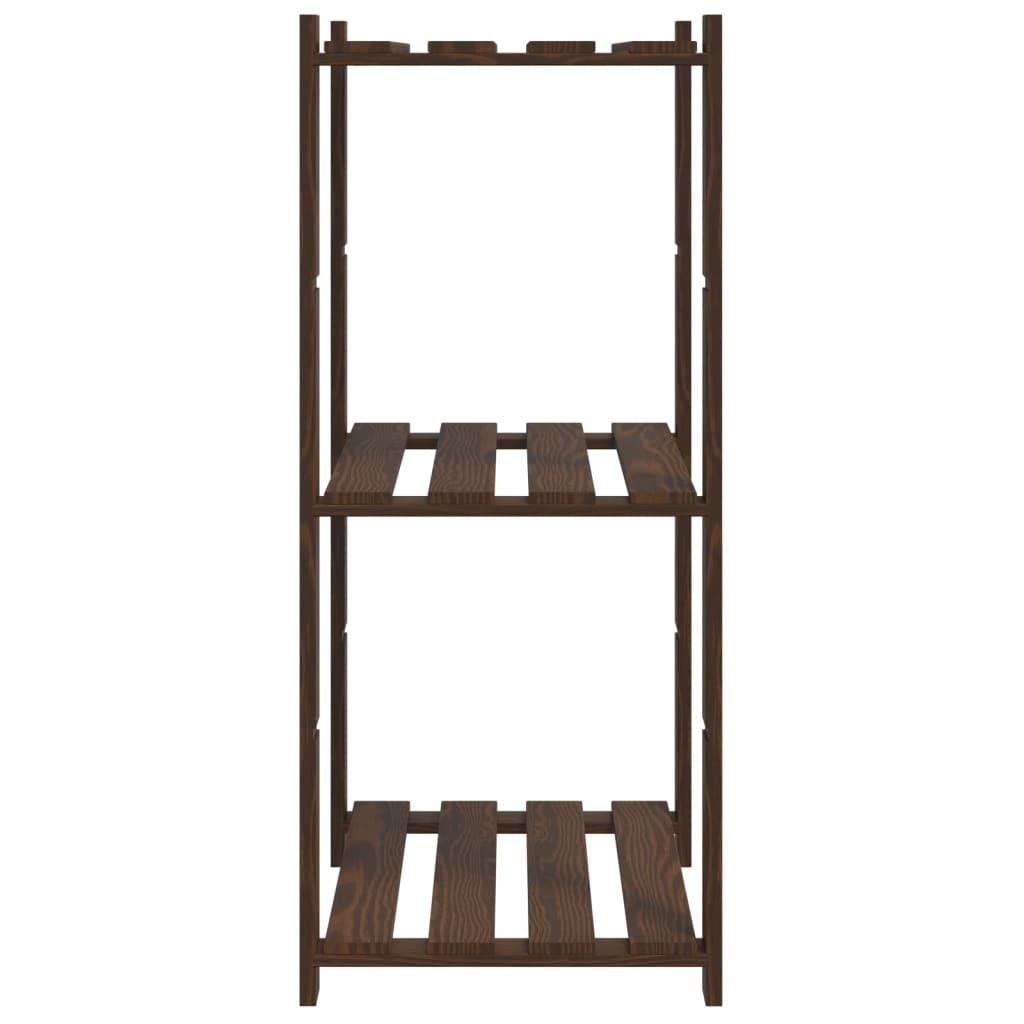 Mafett 3-Tier Storage Rack Brown 60x38x90 cm Solid Wood Pine