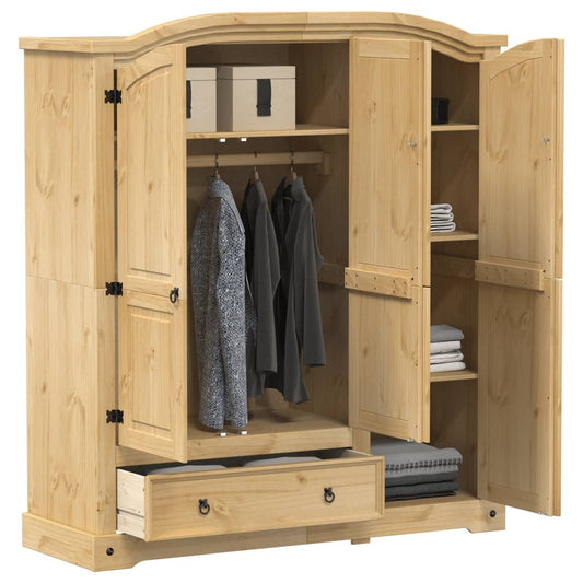 Classic Wooden Wardrobe Corona  – 151.5x52x170 cm, Solid Pine Wood