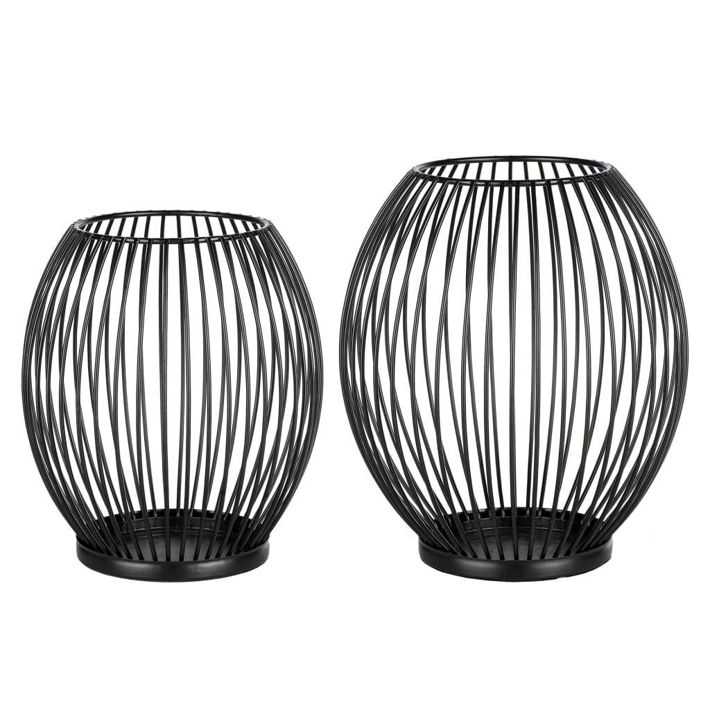 Enhance Your Home Decor with Sophisticated Elegance, 2-Piece Candle Holder Set in Sleek Black Finish, Perfect for Creating a Stylish and Inviting Ambiance in Any Room of Your House