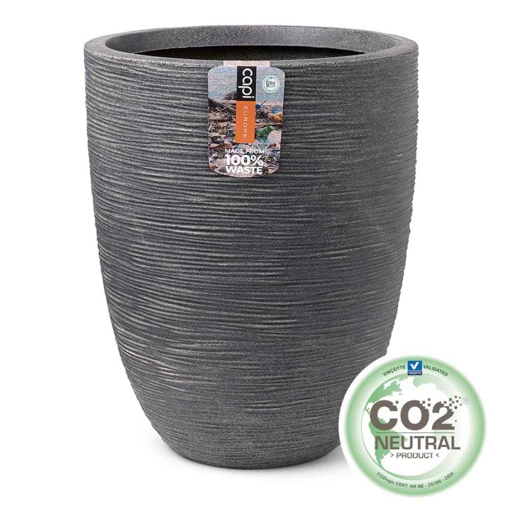 Mafett Elegant Vase Low Waste Rib 46x58 cm Grey