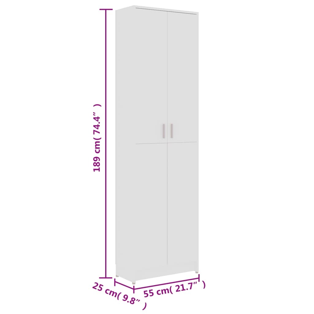 Mafett Hallway Wardrobe White 55x25x189 cm Engineered Wood