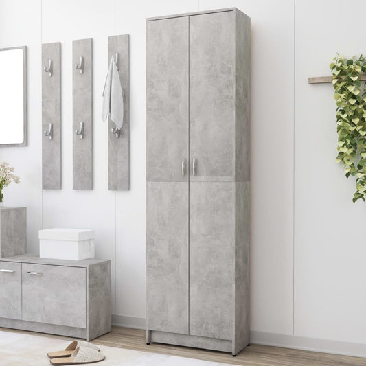 Mafett Hallway Wardrobe – Concrete Grey Finish, 55x25x189 cm, Durable Engineered Wood