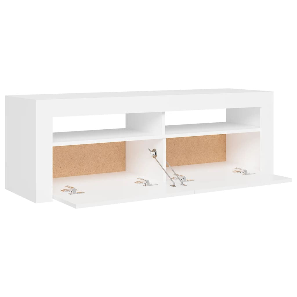 Luminara White TV Cabinet with LED Lights – Modern & Trendy Design