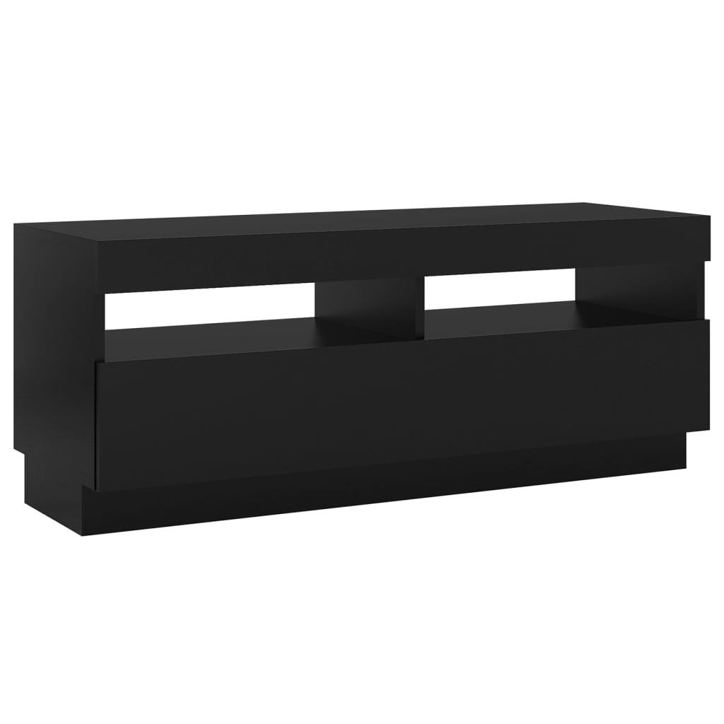 Mafett TV Cabinet with LED Lights Black 100x35x40 cm