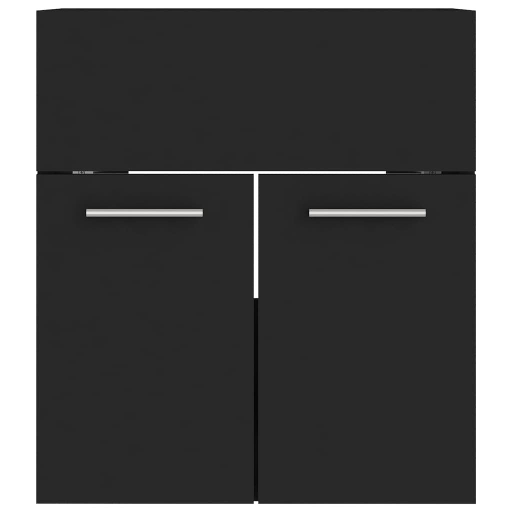 Mafett Sleek Black Sink Cabinet | Engineered Wood Design (41 x 38.5 x 46 cm) for Stylish Bathroom Storage