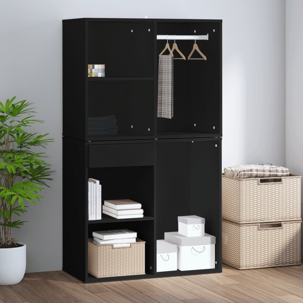 Mafett Dressing Cabinet Black 80x40x65 cm Engineered Wood