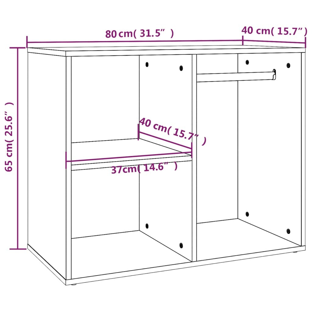 Mafett Dressing Cabinet Black 80x40x65 cm Engineered Wood