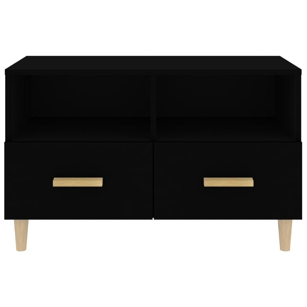 Mafett TV Cabinet | Sleek Black Engineered Wood Design (80 x 36 x 50 cm) for Stylish Entertainment Storage