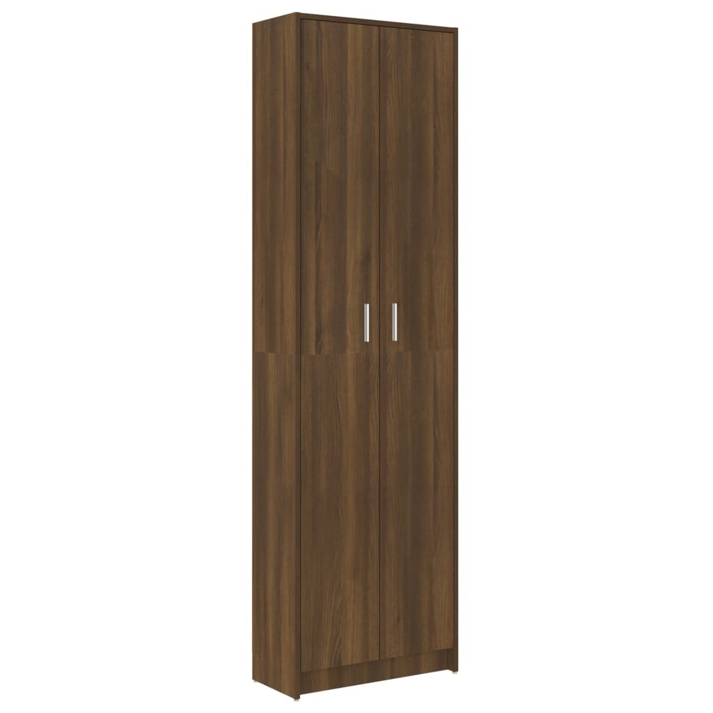 Mafett Hallway Wardrobe – Brown Oak Finish, 55x25x189 cm, Engineered Wood