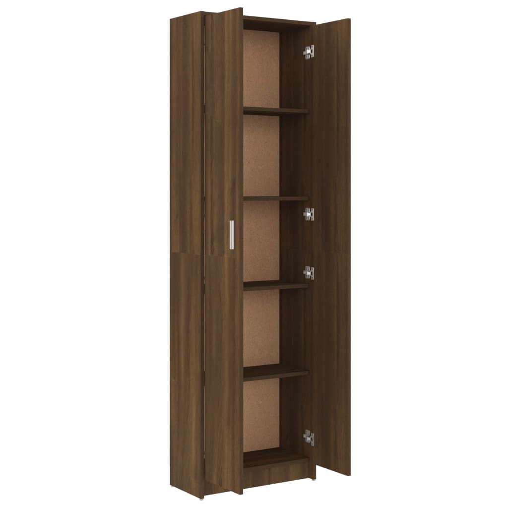 Mafett Hallway Wardrobe – Brown Oak Finish, 55x25x189 cm, Engineered Wood