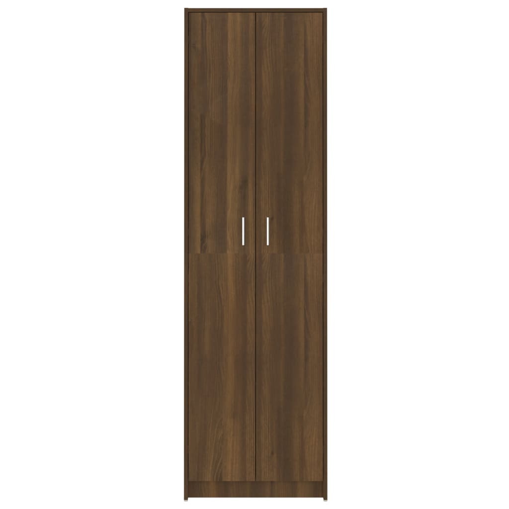 Mafett Hallway Wardrobe – Brown Oak Finish, 55x25x189 cm, Engineered Wood