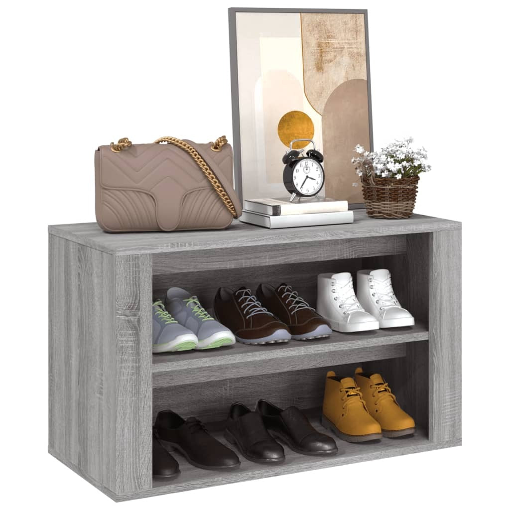 Mafett Shoe Rack Grey Sonoma 75x35x45 cm Engineered Wood