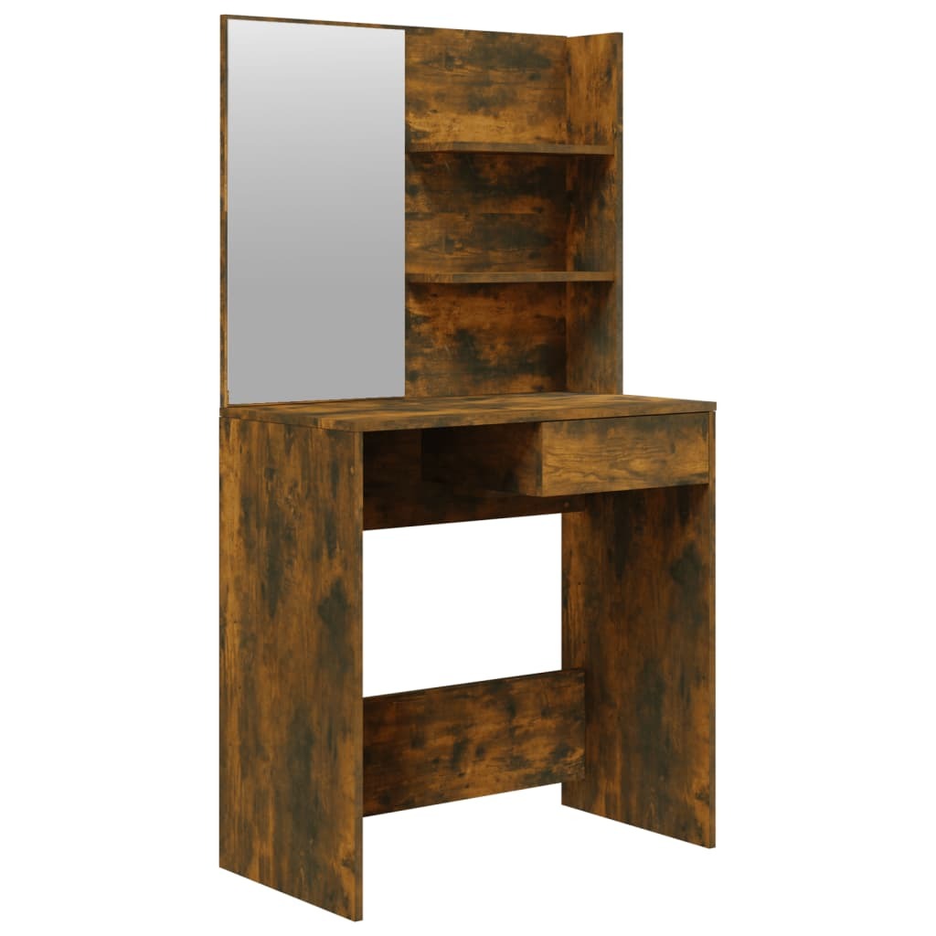 Modern Dressing Table with Mirror Smoked Oak by Mafett Collection 74.5x40x141 cm