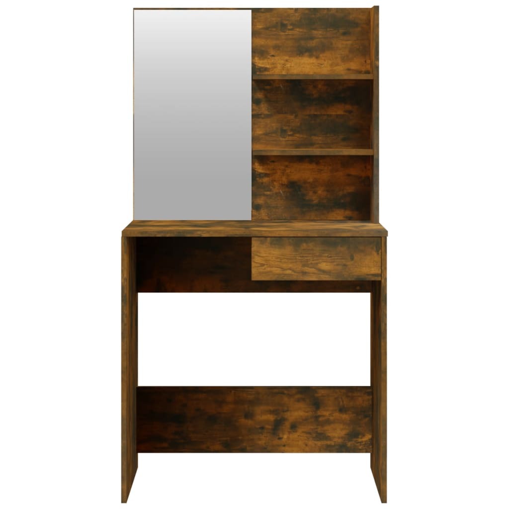 Modern Dressing Table with Mirror Smoked Oak by Mafett Collection 74.5x40x141 cm