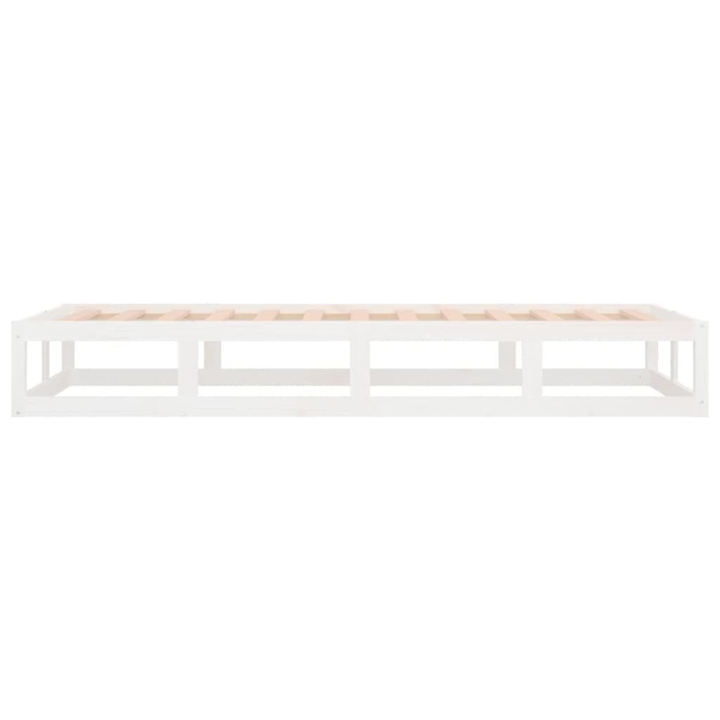 Mafett Bed Frame White 100x200 cm Solid Wood White