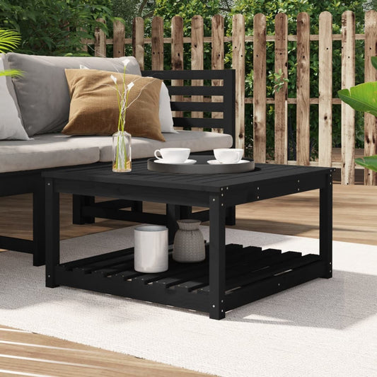 Garden Table in Classic Black, Crafted from Solid Pine Wood, Measuring 82.5x82.5x45 cm - Perfect for Creating Memorable Moments of Relaxation and Entertainment in Your Outdoor Space