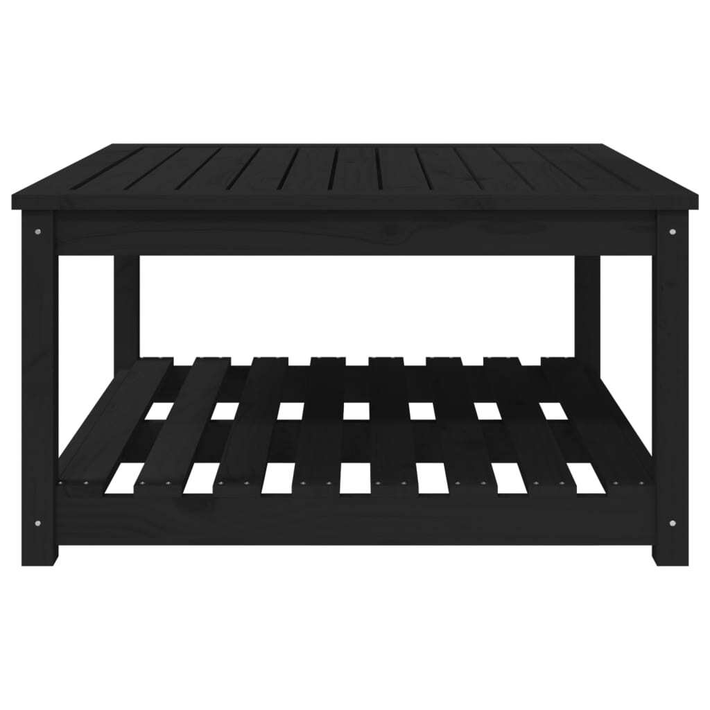 Garden Table in Classic Black, Crafted from Solid Pine Wood, Measuring 82.5x82.5x45 cm - Perfect for Creating Memorable Moments of Relaxation and Entertainment in Your Outdoor Space