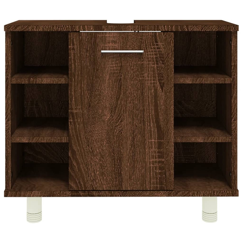 Mafett Bathroom Cabinet Brown Oak 60x32x53.5 cm Engineered Wood