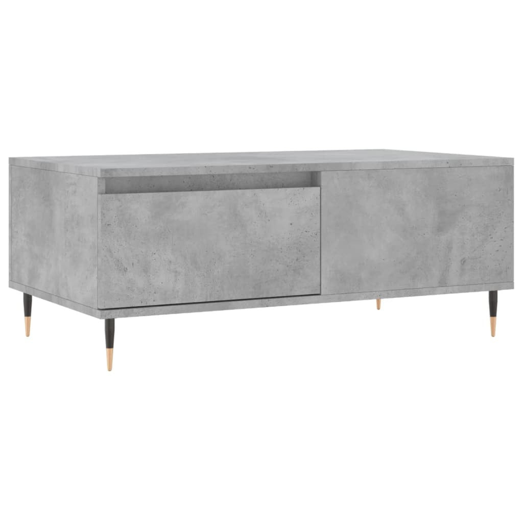 Mafett Concrete Grey Coffee Table | Sleek Engineered Wood Design (90x50x36.5 cm) for Modern Living Spaces