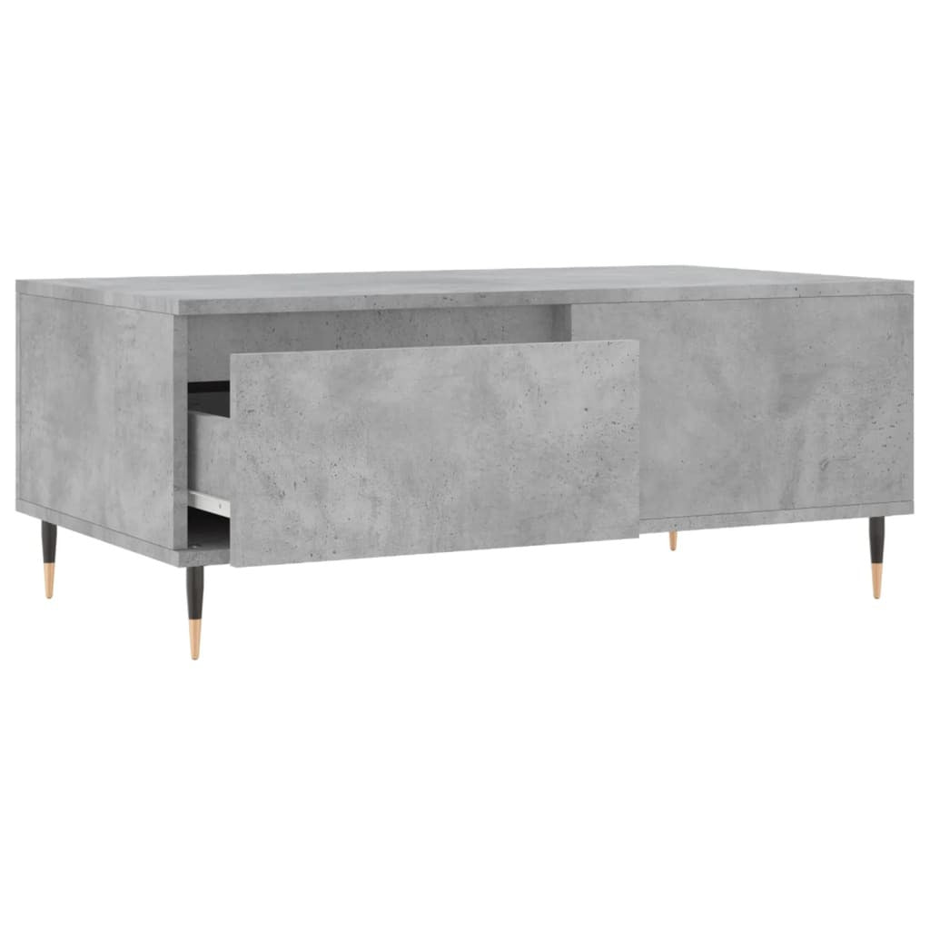 Mafett Concrete Grey Coffee Table | Sleek Engineered Wood Design (90x50x36.5 cm) for Modern Living Spaces