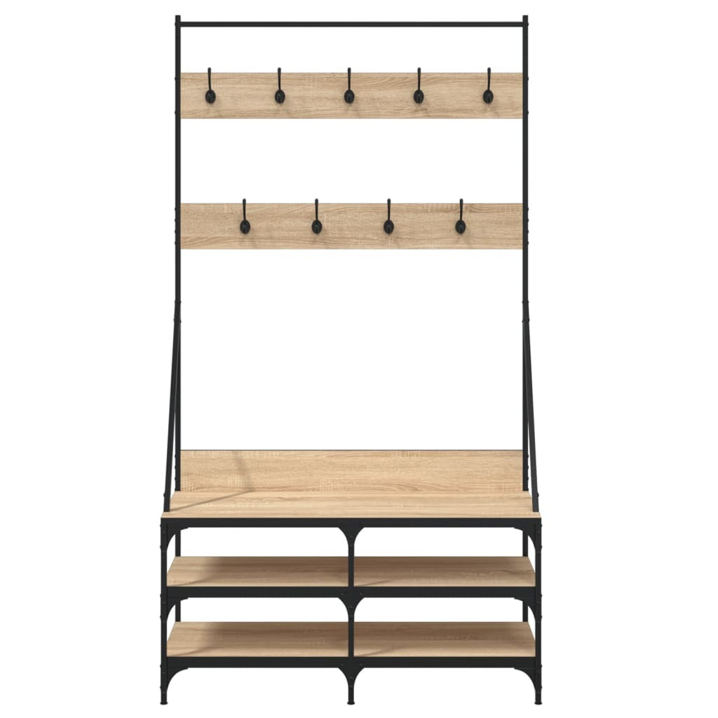 Mafett Clothes Rack with Shoe Storage Sonoma Oak 100x40x184 cm