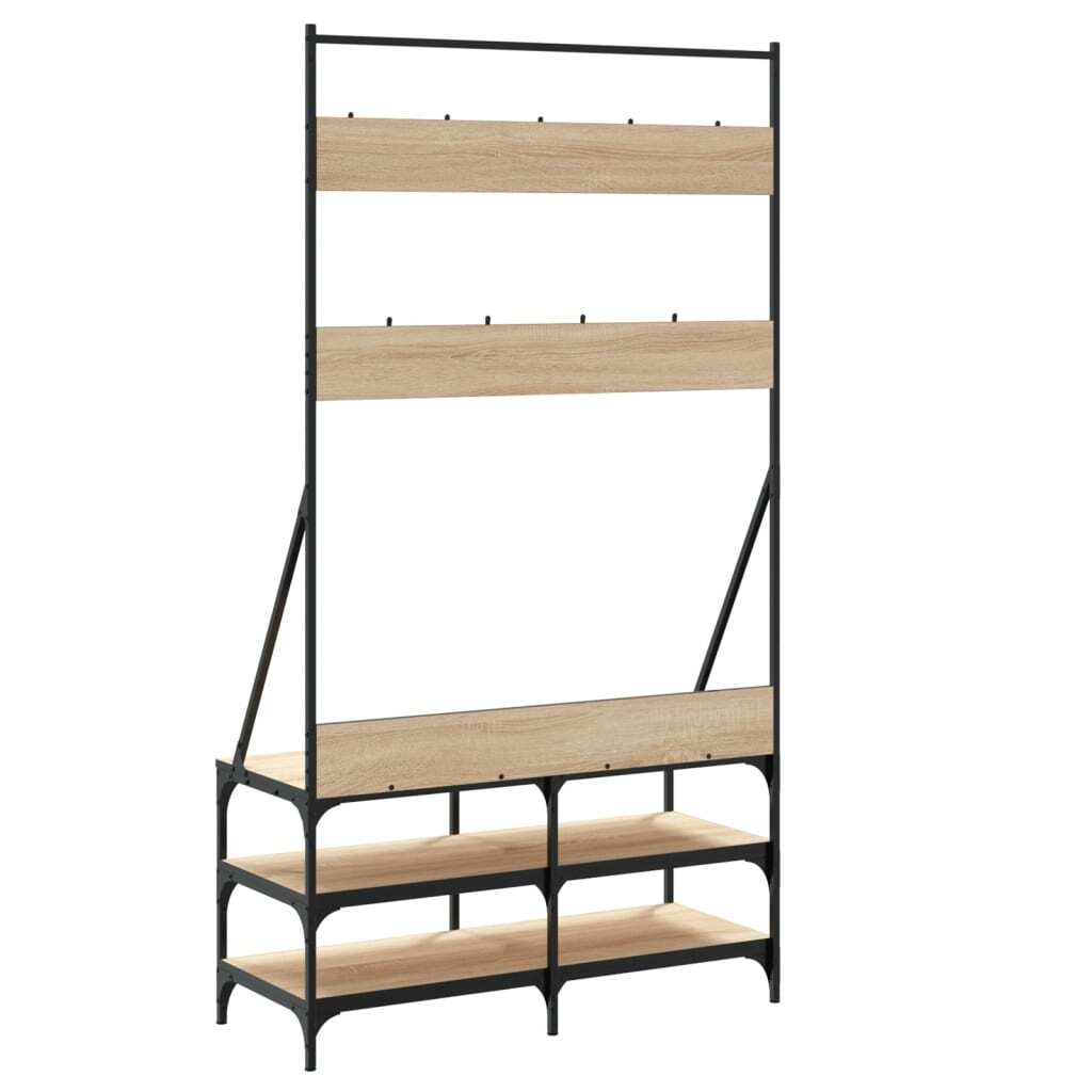 Mafett Clothes Rack with Shoe Storage Sonoma Oak 100x40x184 cm