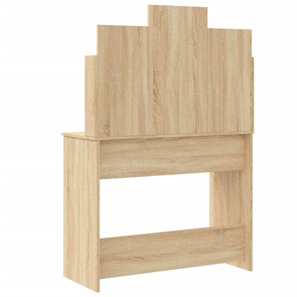 Mafett Dressing Table with LED Lights Sonoma Oak 96x40x142 cm