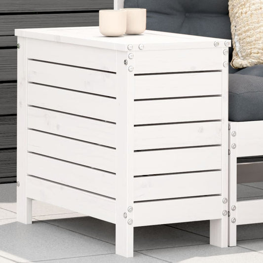 Garden Footstool White 62x31.5x52 cm Solid Wood Pine