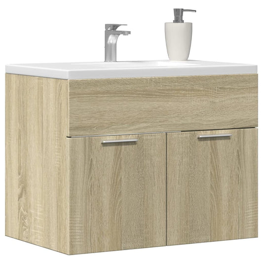 Mafett Sink Cabinet Sonoma Oak 60x38.5x46 cm Engineered Wood